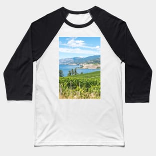 Summer View of Vineyards and Okanagan Lake Baseball T-Shirt